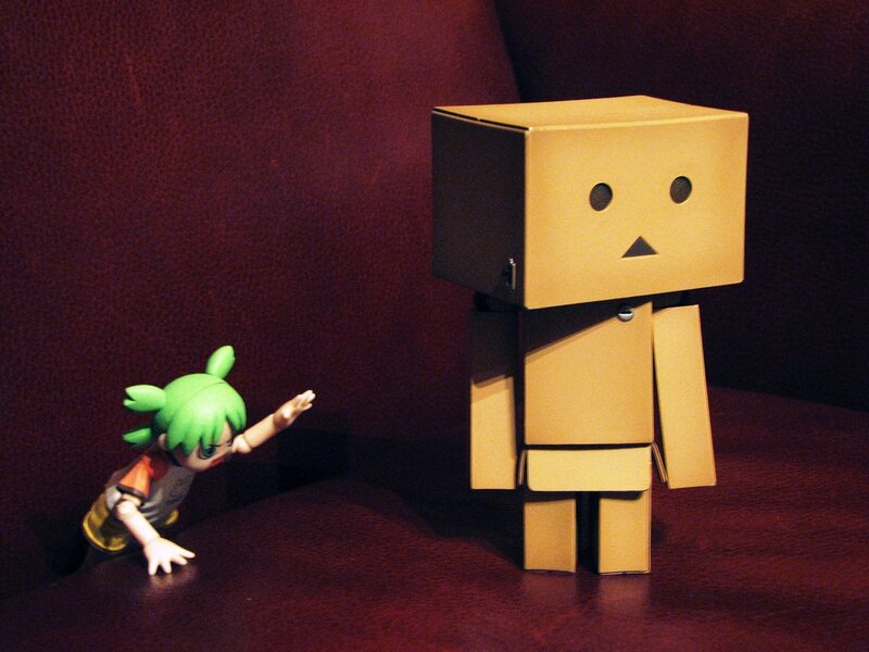 Danbo and a green-haired figure
