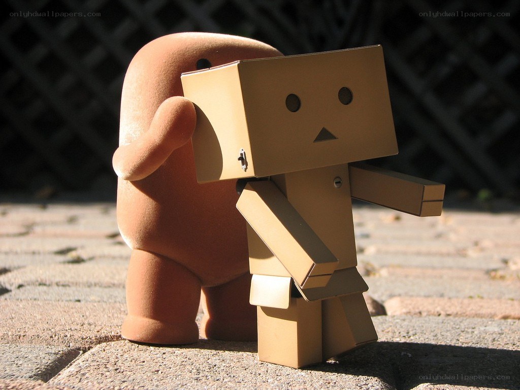 Danbo and a plush toy