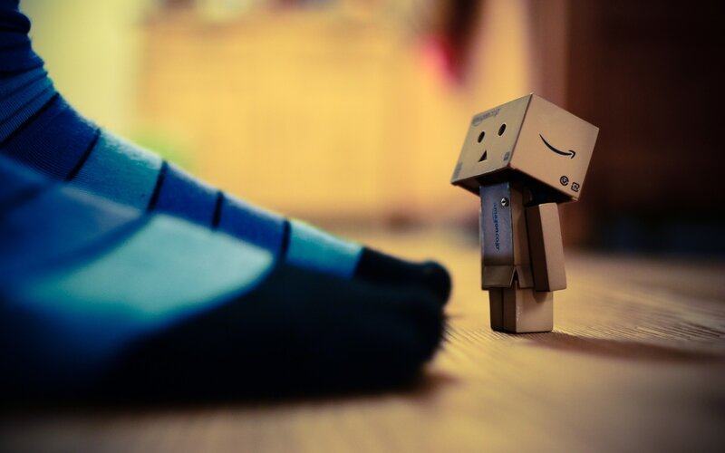 Danbo and a sock
