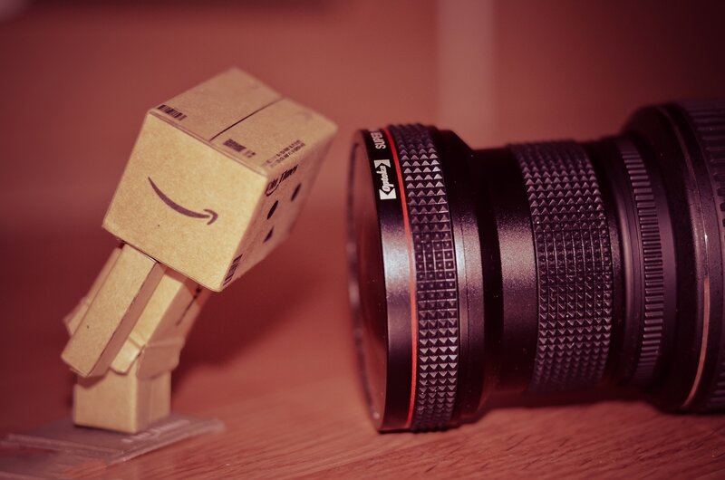 Danbo and camera lens