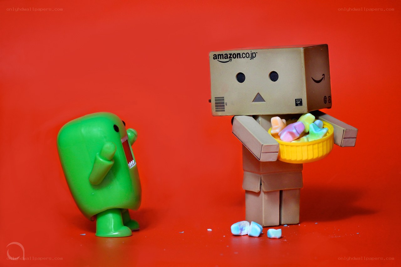 Danbo and Domo toy scene