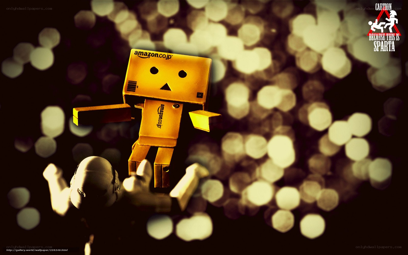 Danbo and stormtrooper in lights