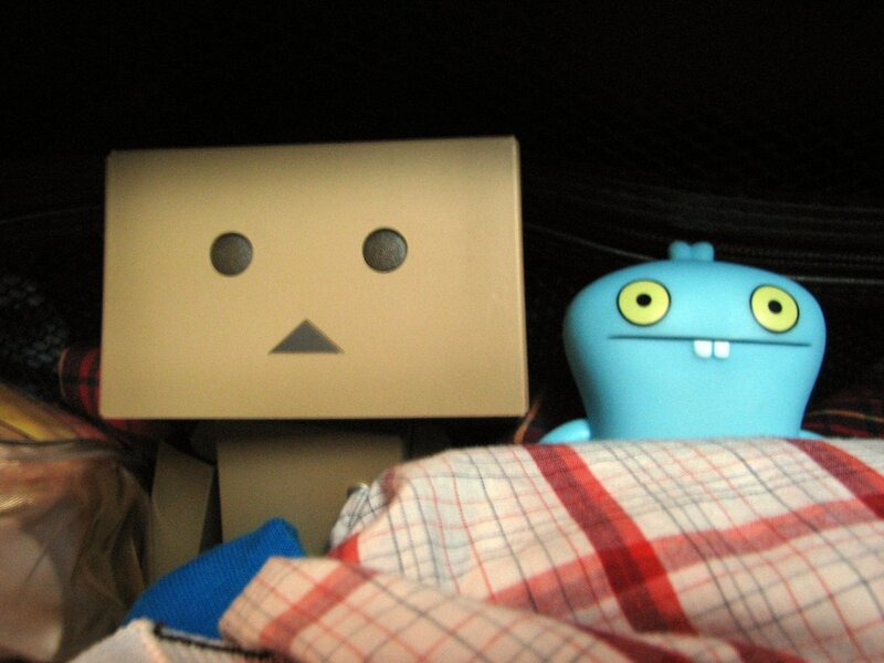 Danbo and Ugly Dolls in a bag