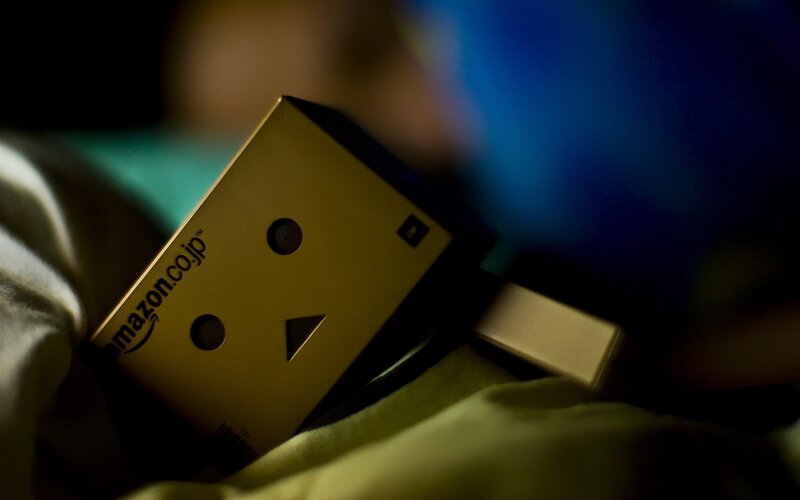 Danbo box with Amazon logo