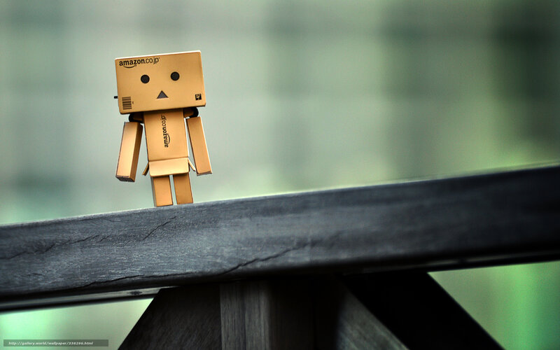 Danbo Cardboard Figure — Brown, Contemplative