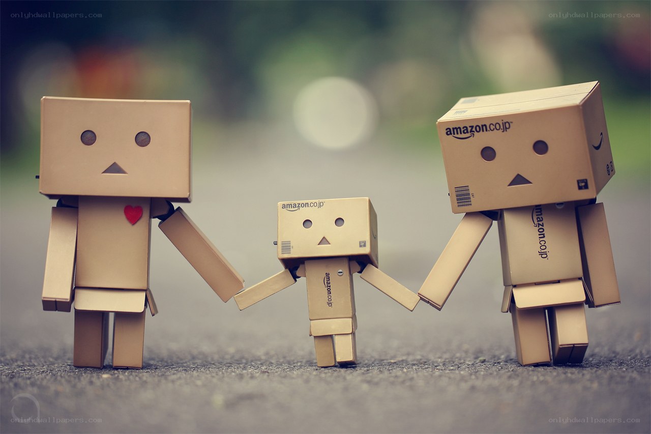 Danbo family holding hands