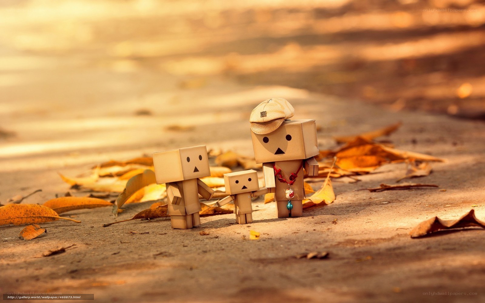 Danbo family on autumn path