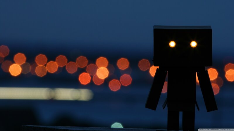 Danbo figure at night