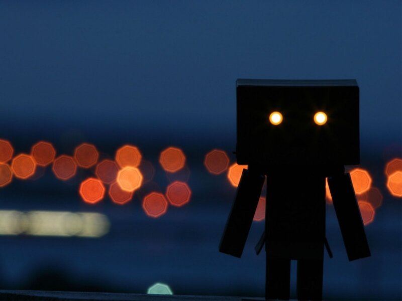 Danbo figure at night