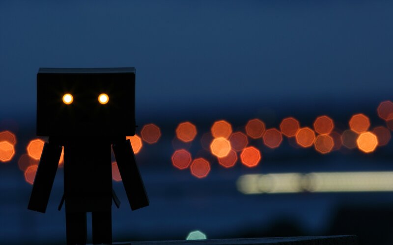 Danbo Figure at Night — Black, Calm