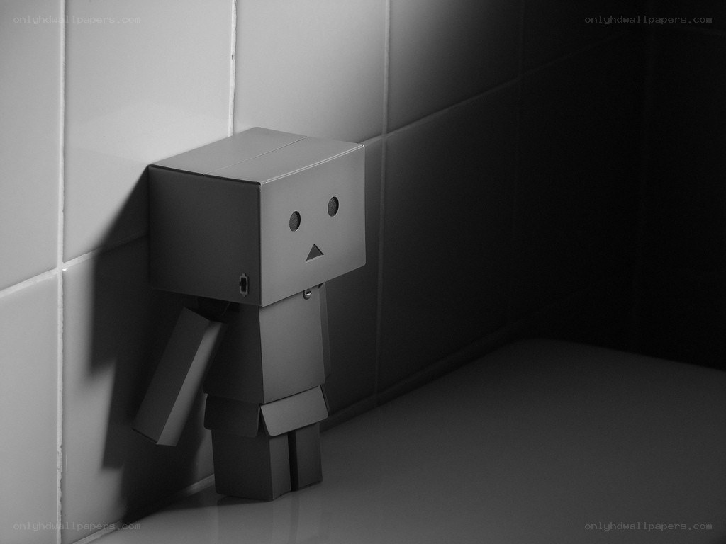 Danbo figure in a corner