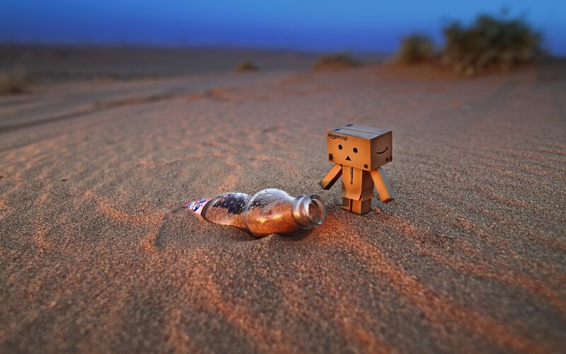 Danbo Figure in Desert