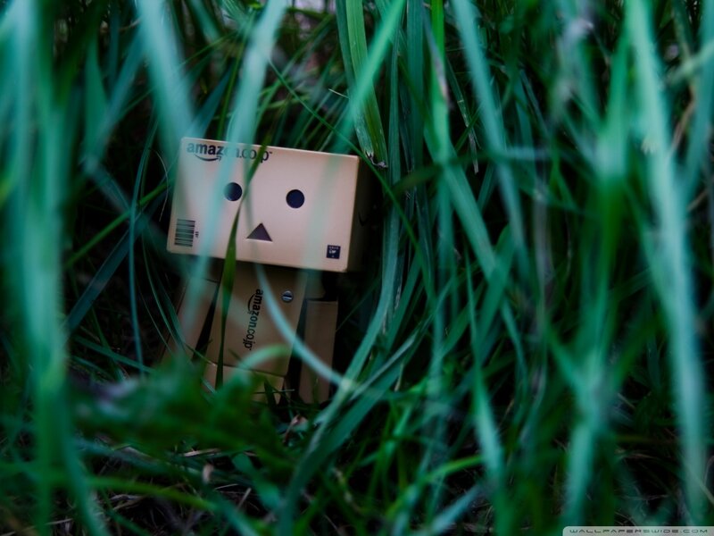 Danbo Figure in Grass — Green, Serene
