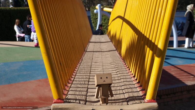 Danbo Figure on Bridge