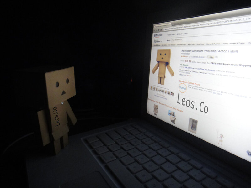 Danbo Figure on Laptop — Black