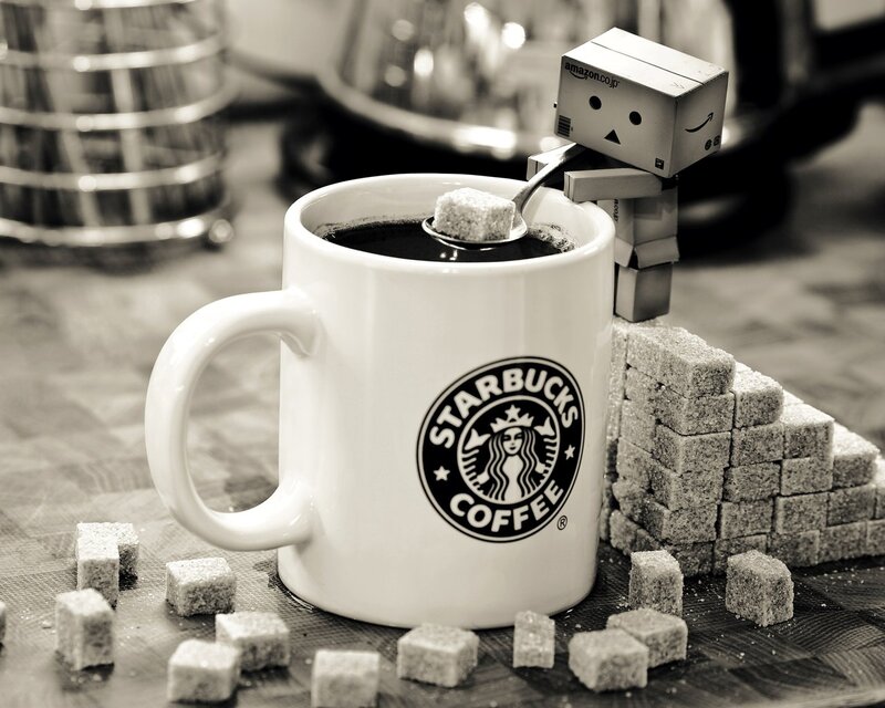Danbo Figure with Coffee — Black