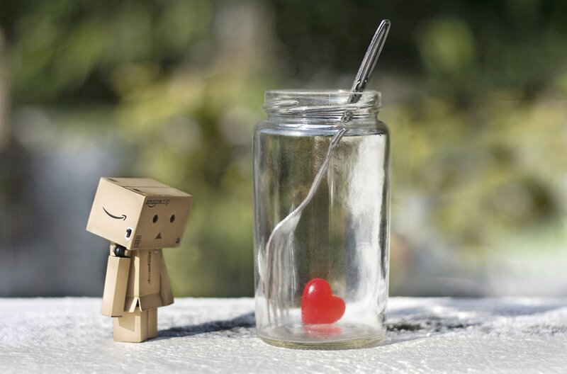 Danbo Figure with Heart Jar