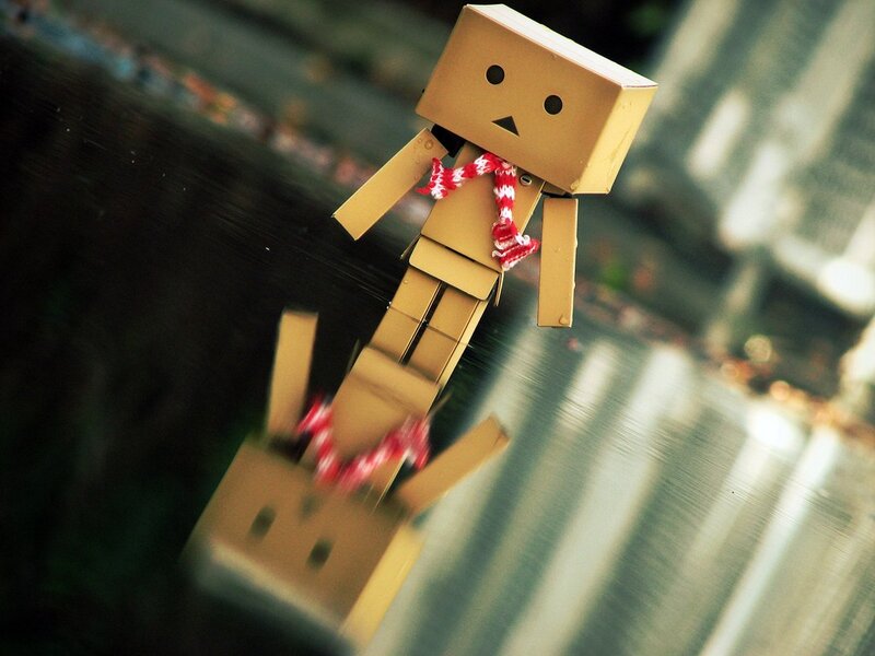 Danbo figure with scarf