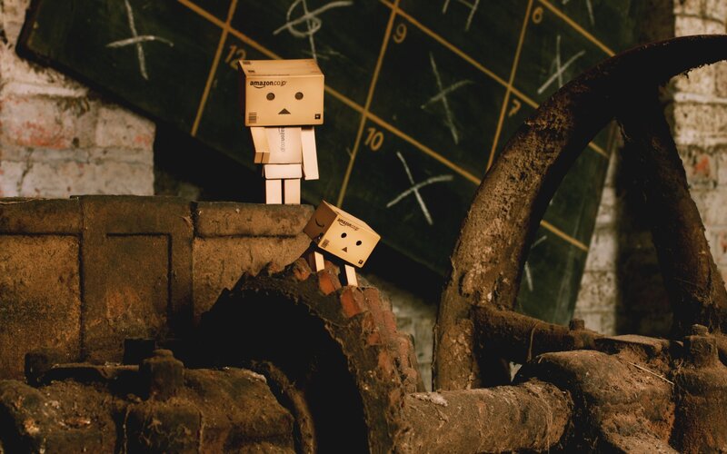 Danbo figures in old workshop
