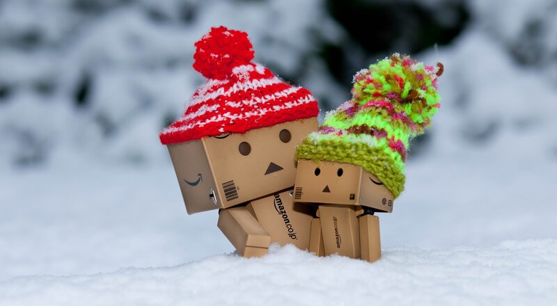 Danbo figures in snow