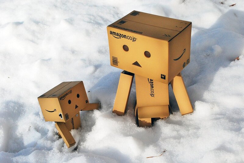 Danbo figures in the snow