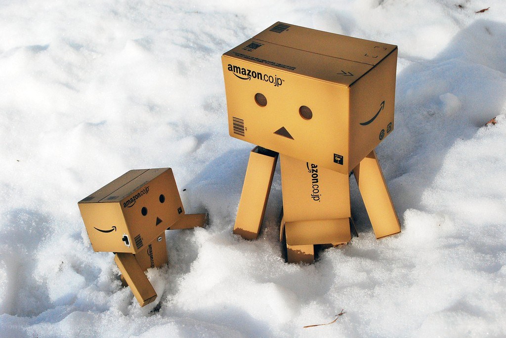 Danbo figures in the snow