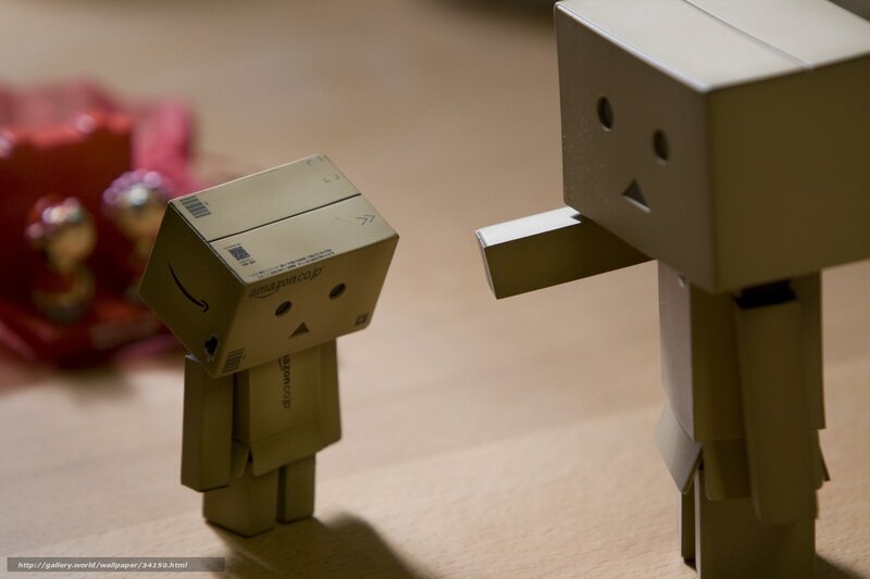 Danbo figures interacting