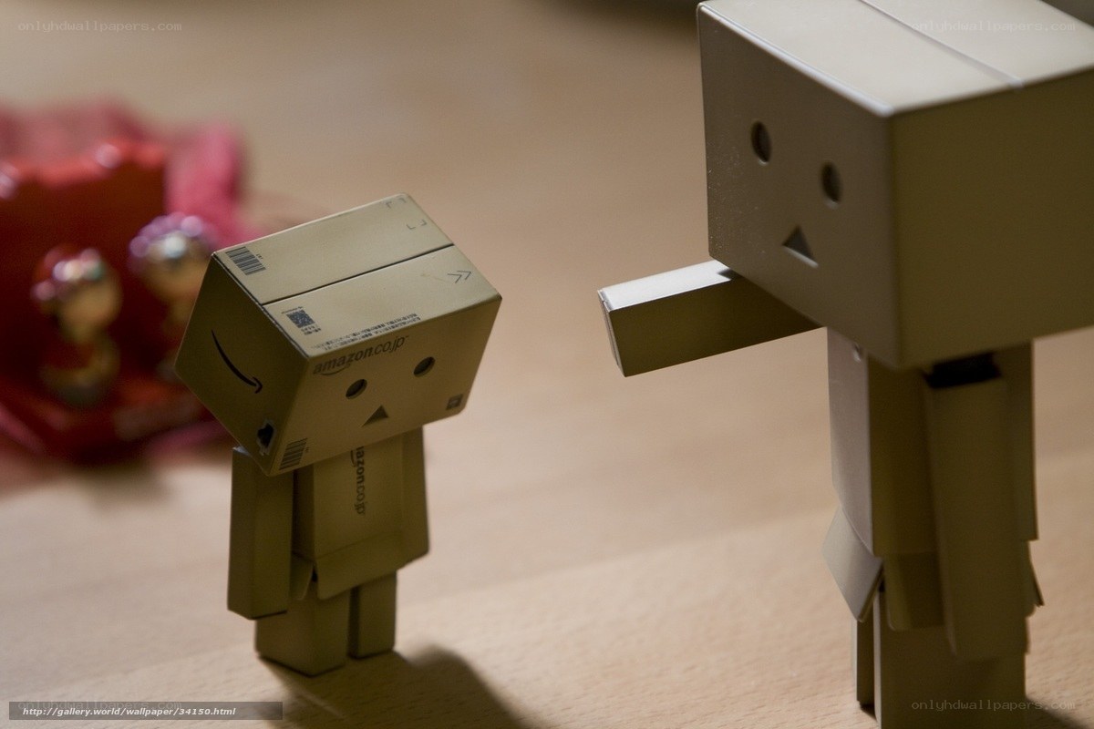 Danbo figures interacting