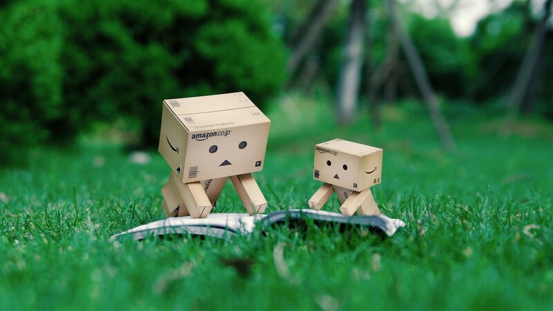 Danbo figures on grass