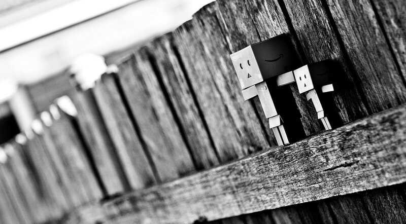 Danbo figures on wood