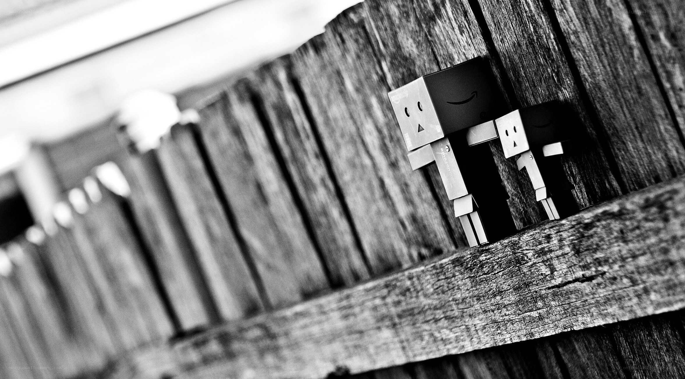 Danbo figures on wood
