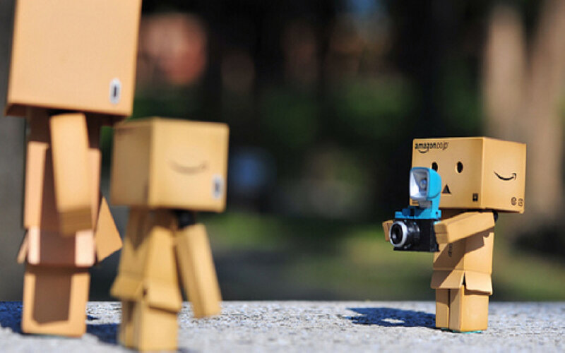 Danbo Figures with Camera — Brown