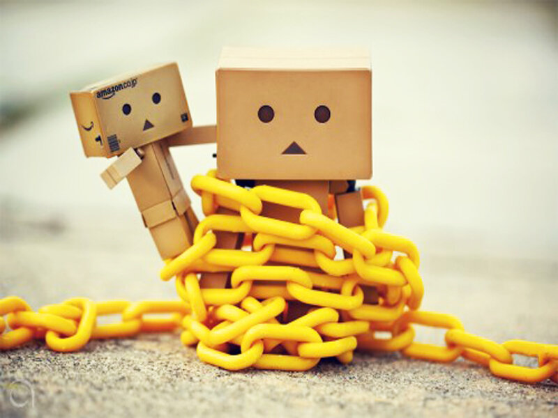 Danbo Figures with Chains — Yellow