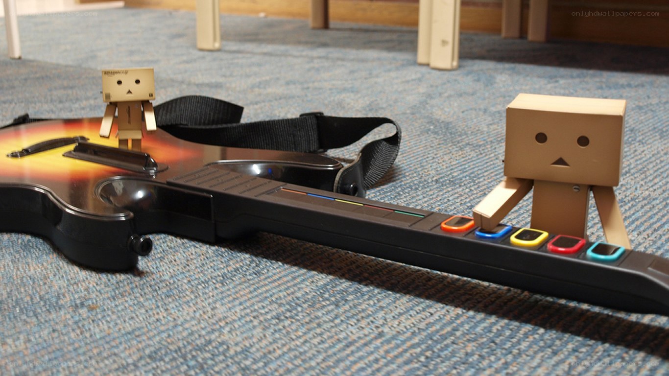 Danbo figures with guitar controller