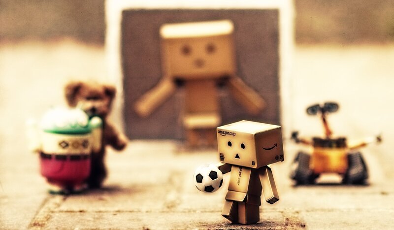 Danbo Holding Soccer Ball