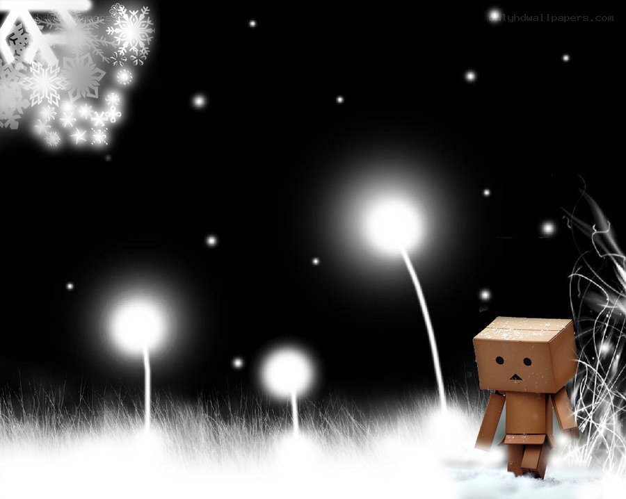 Danbo in a snowy field