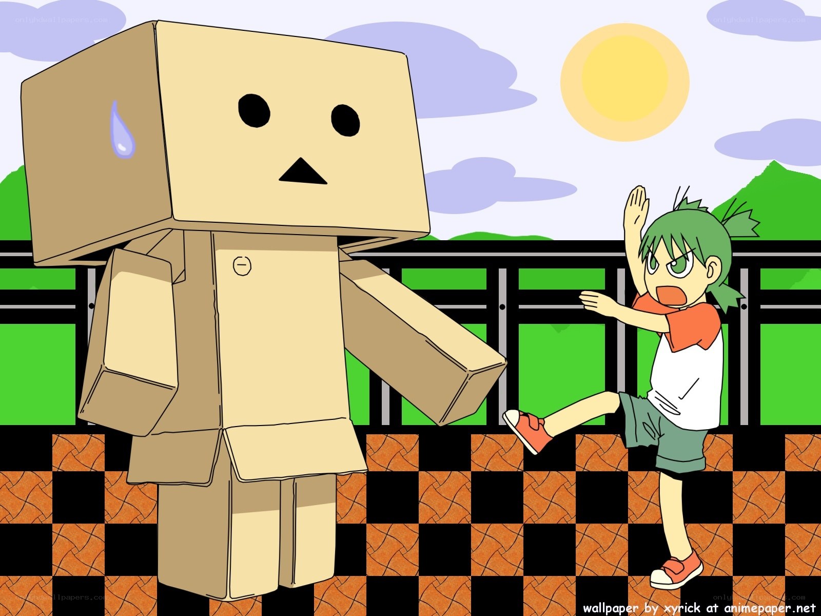 Danbo kicks a boy