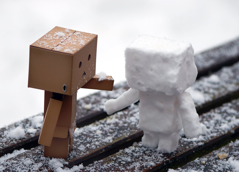 Danbo meets snowman