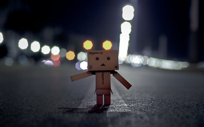 Danbo on a city street