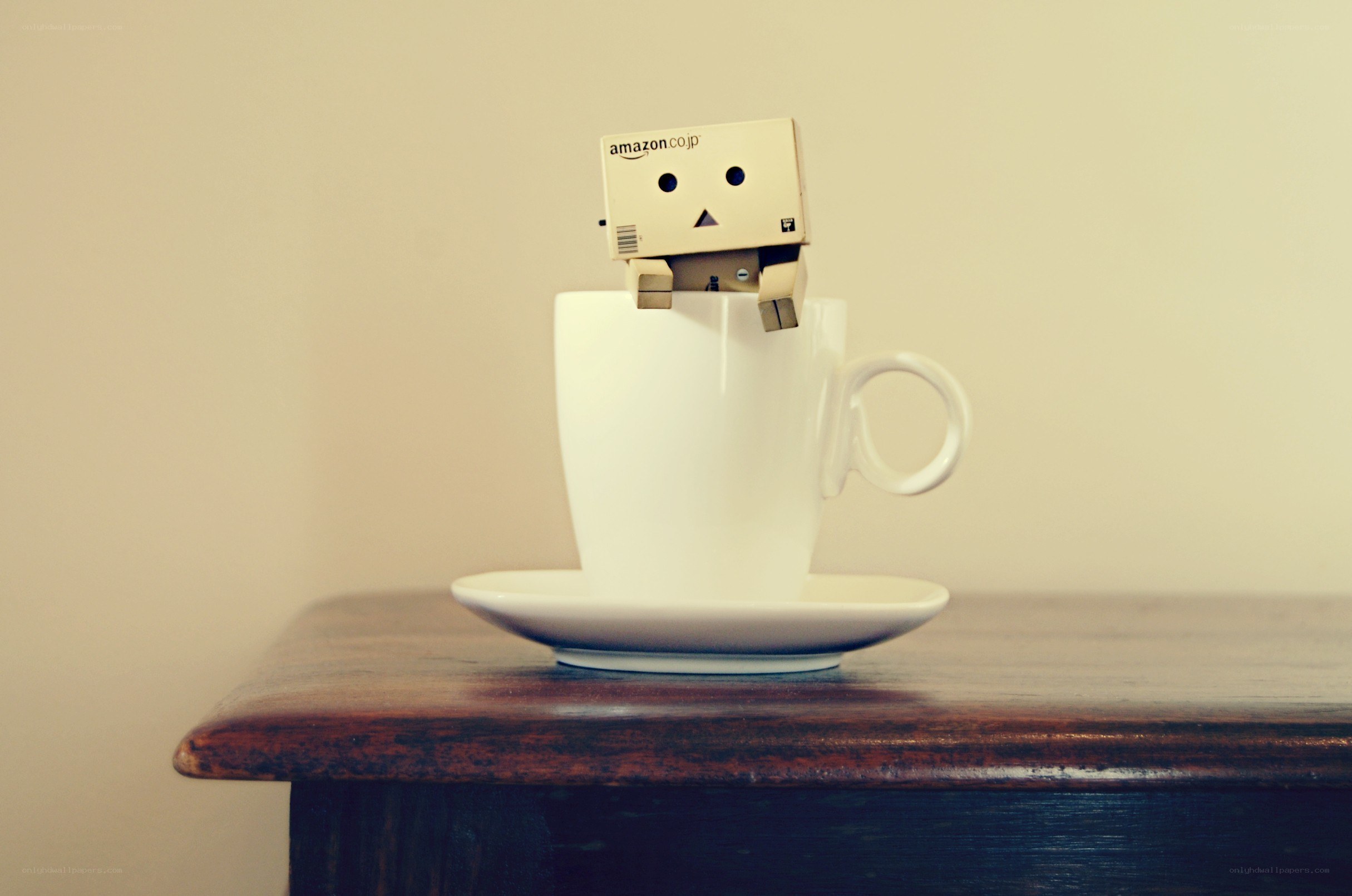 Danbo on a coffee cup