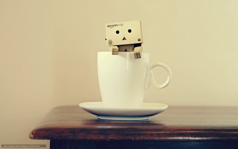 Danbo on a coffee cup