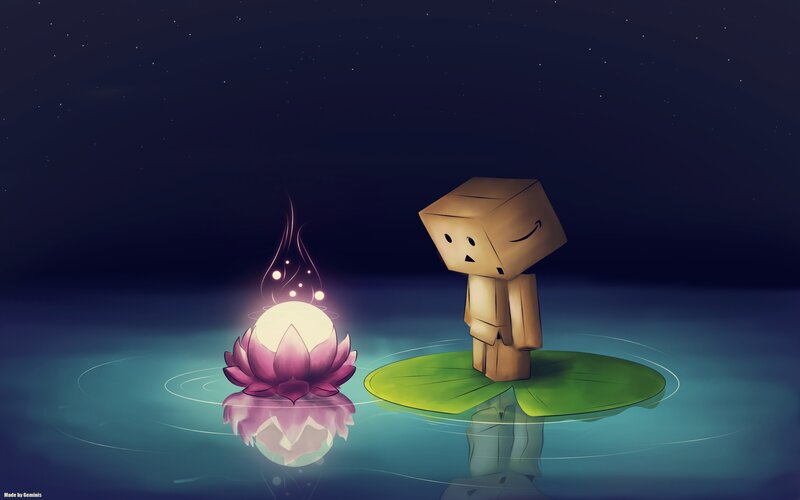 Danbo on a lily pad