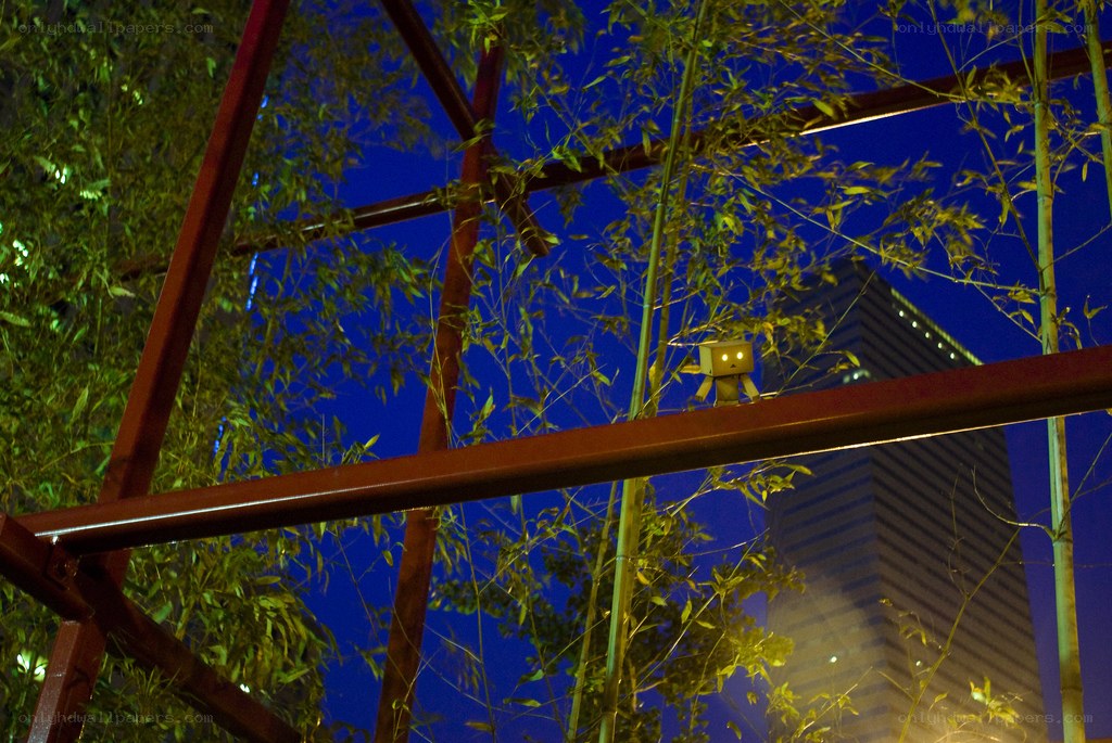 Danbo on a metal beam