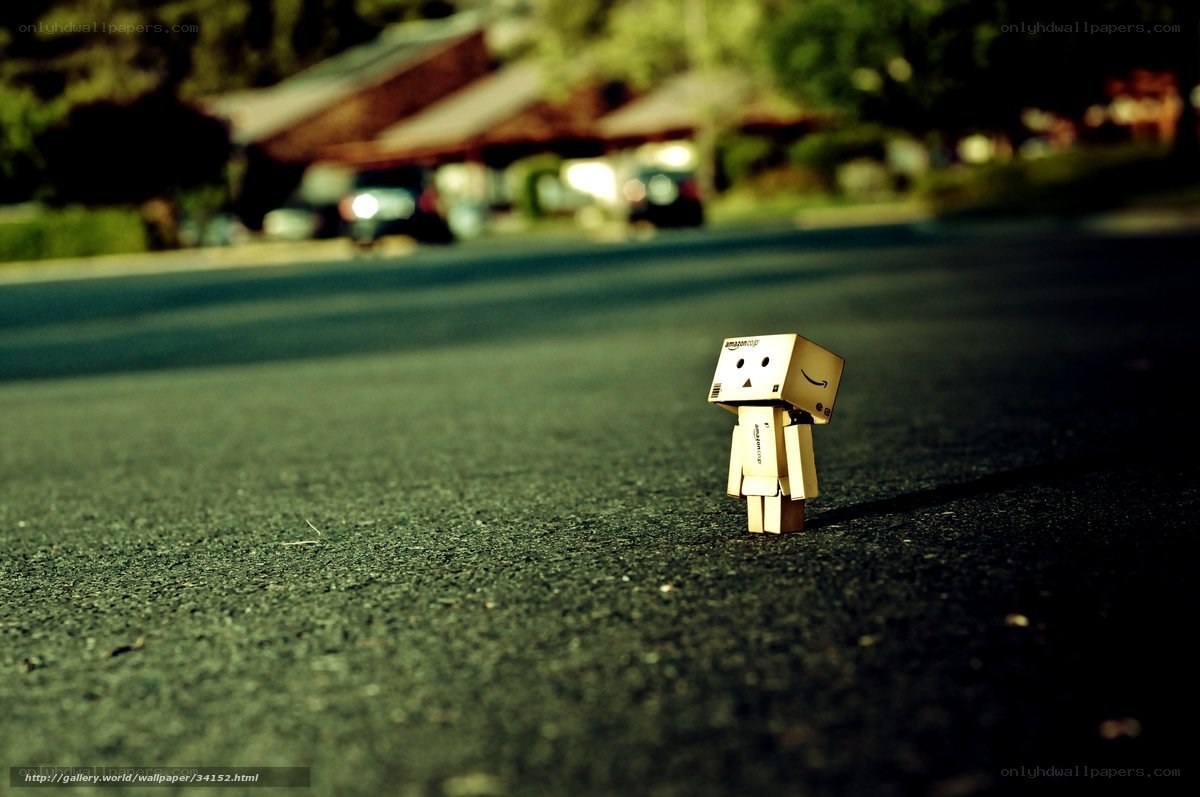 Danbo on a quiet street