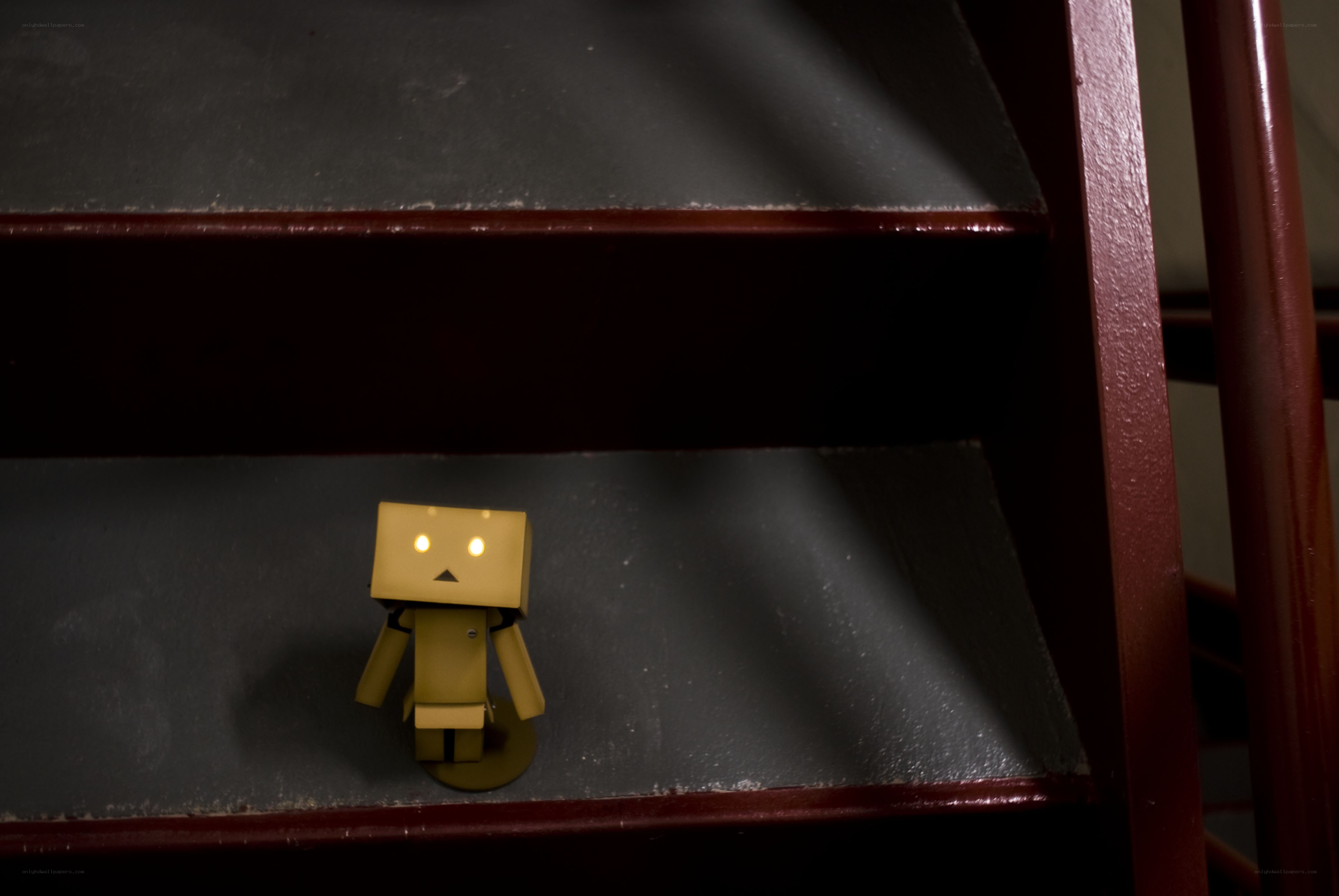 Danbo on a staircase