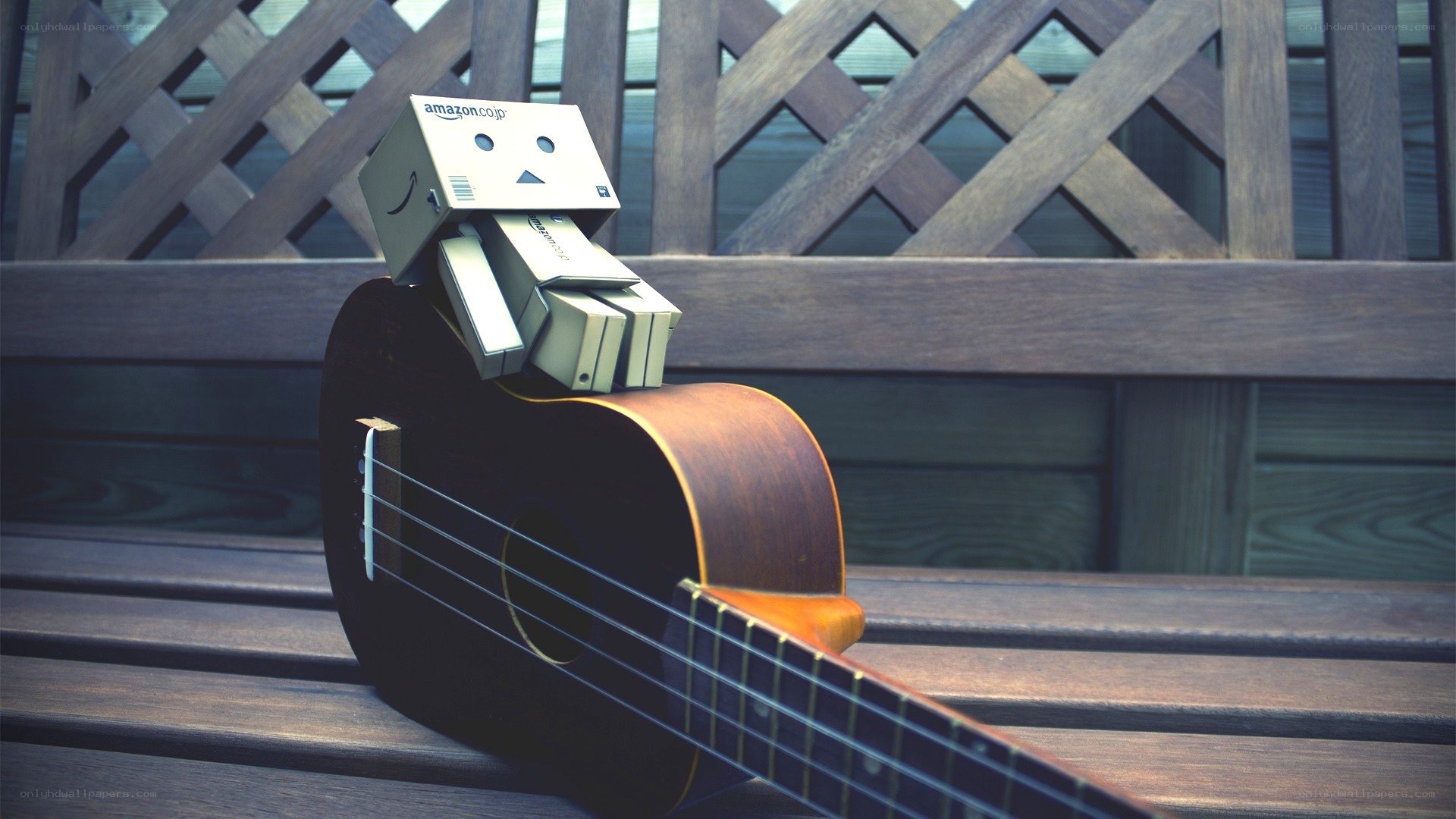 Danbo on a ukulele