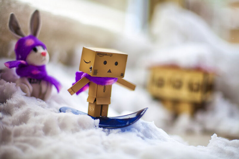 Danbo on Snowboard