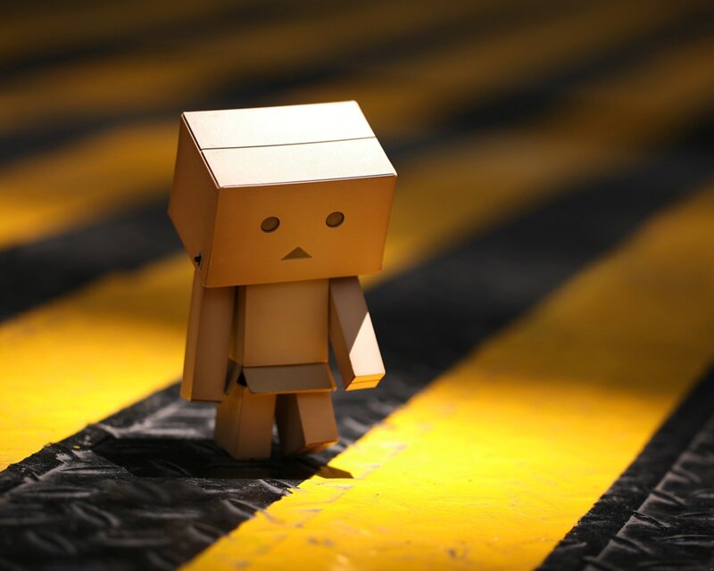Danbo on yellow stripes