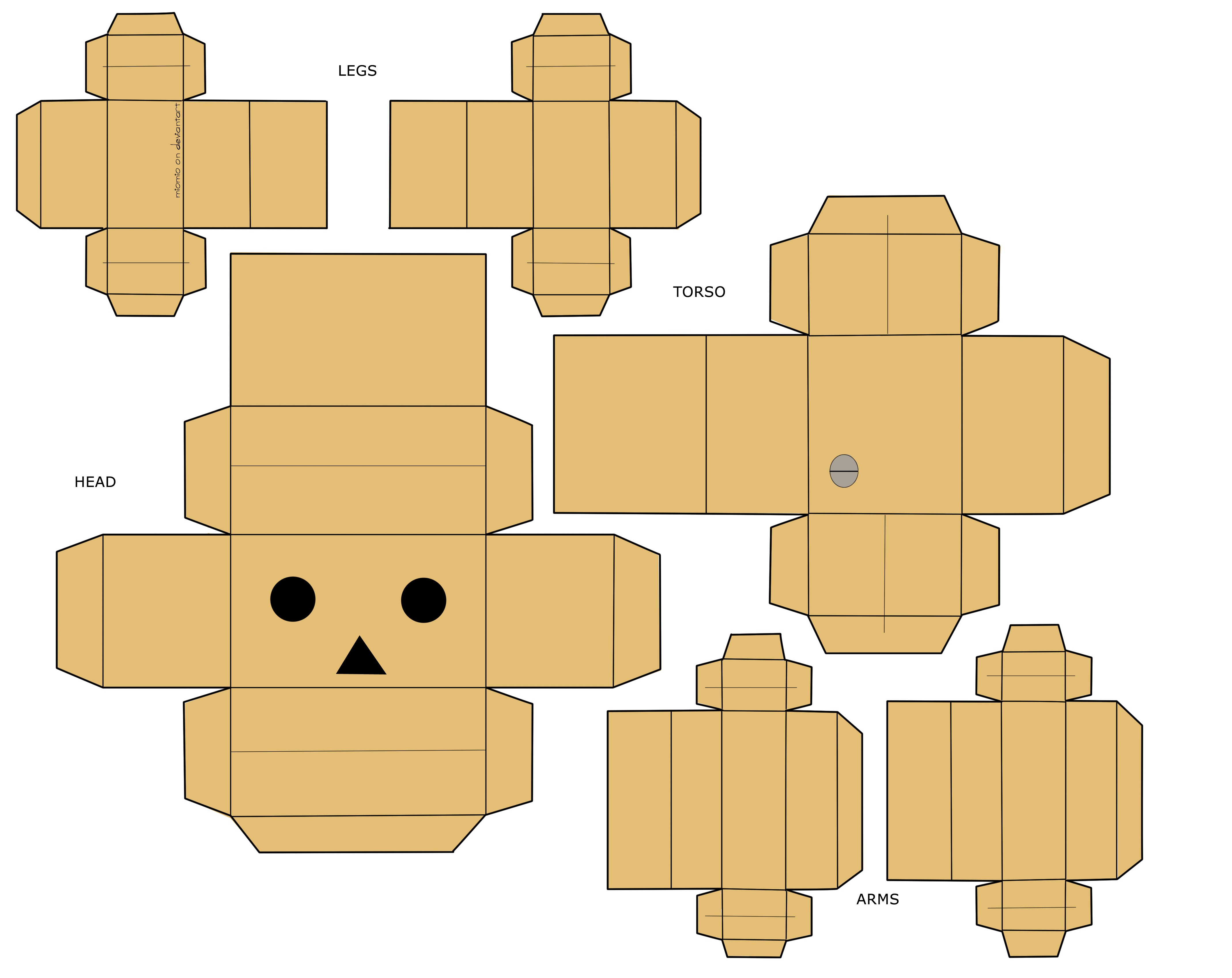 Danbo paper craft template