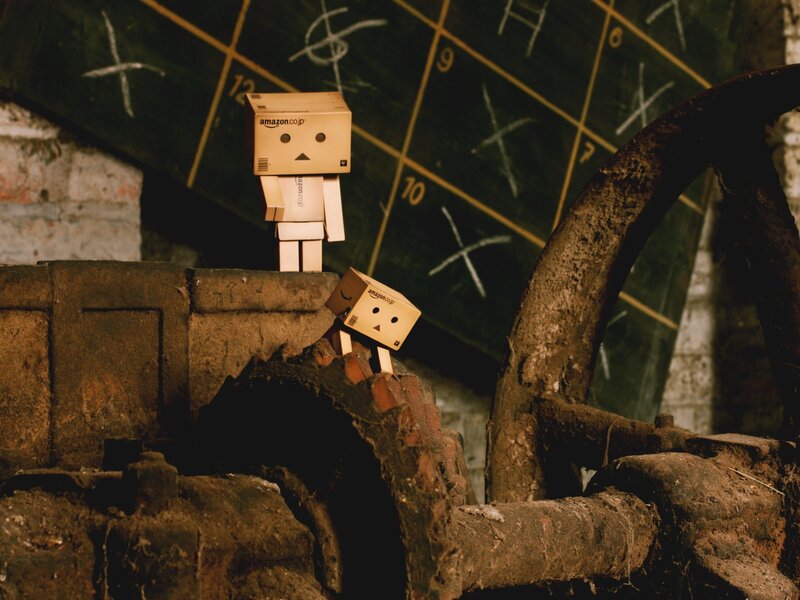 Danbo robots in an old workshop